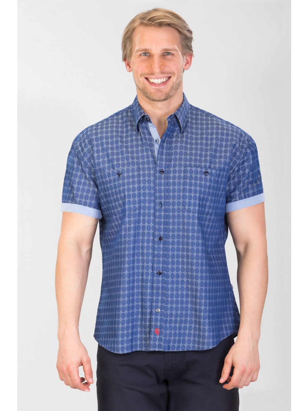 Mens Regular Fit Shirt KONSTANTIN - blue