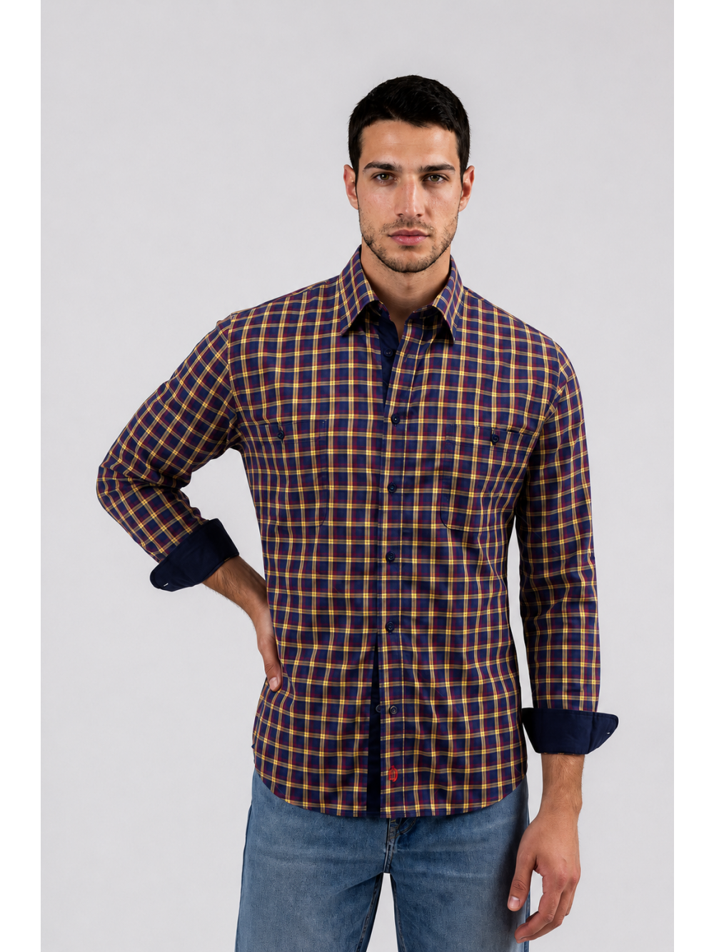 Pánská košile RIONE slim fit žlutá | GEAR