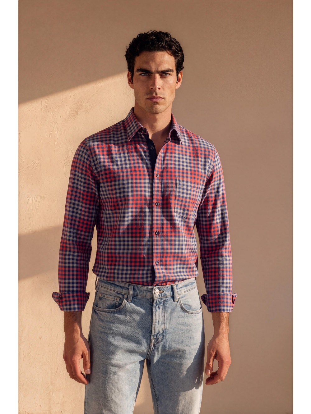 Pánská košile SAN ROCCO slim fit červená | GEAR