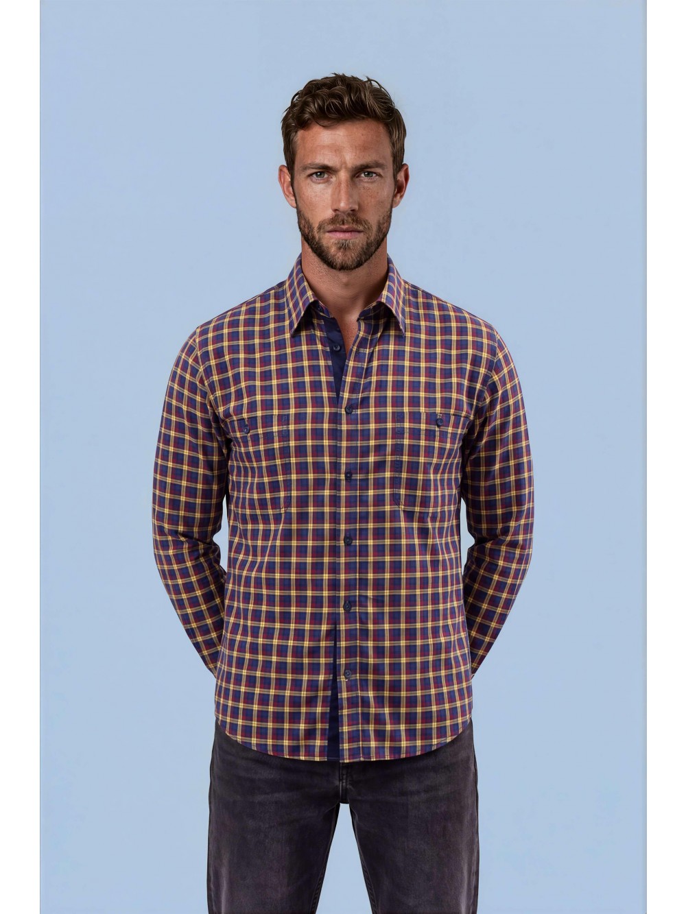 Pánská košile RIONE slim fit žlutá | GEAR