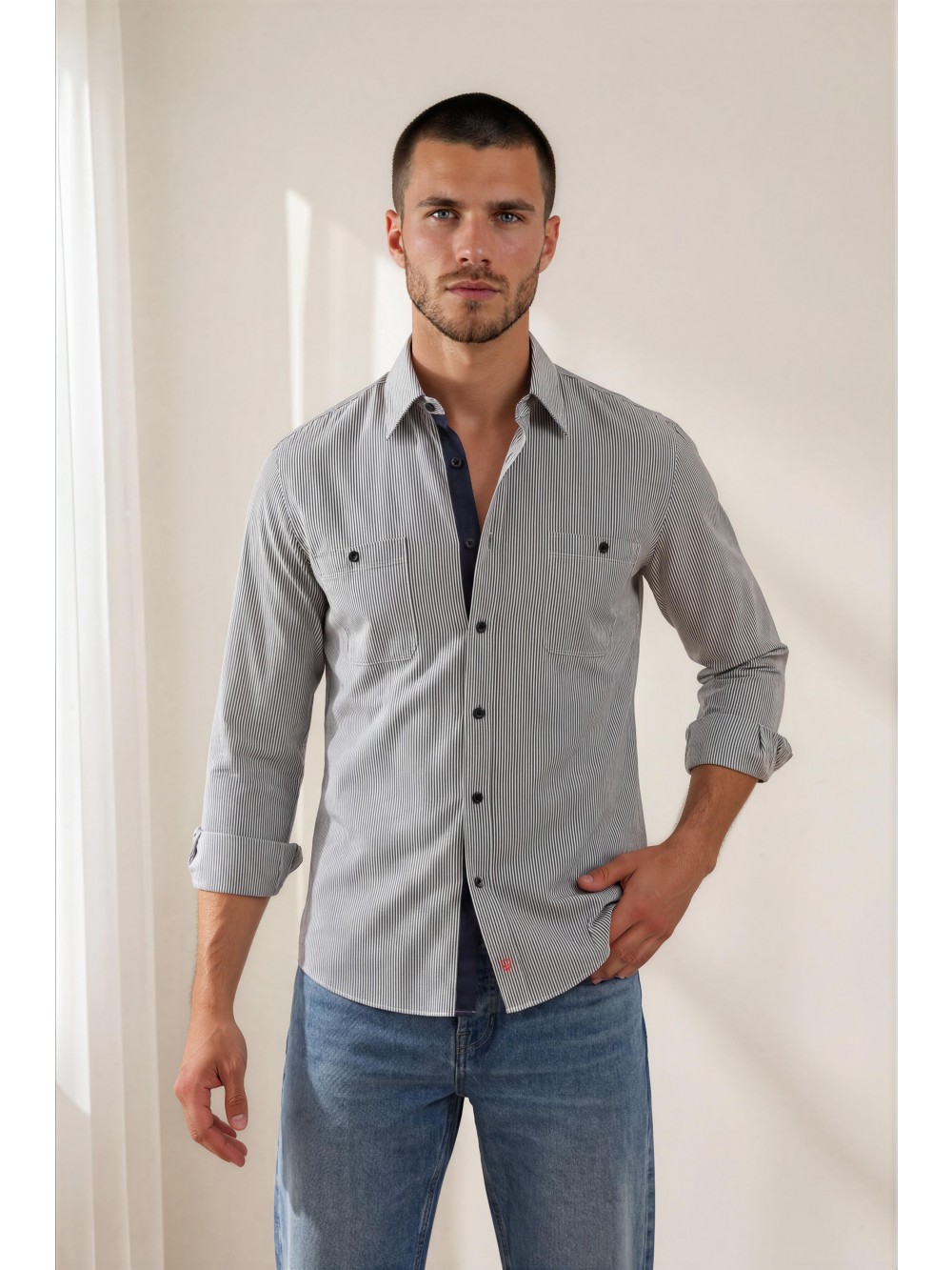 Pánská košile BARRICK slim fit – černá