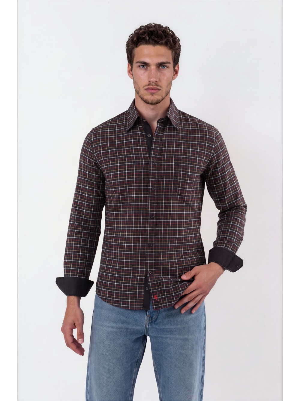 Pánská košile CALE slim fit černá | GEAR