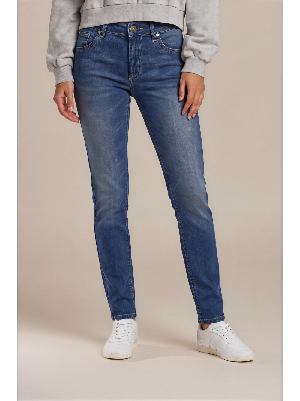 Dámské strečové slim fit džíny tmavě modré | GEAR