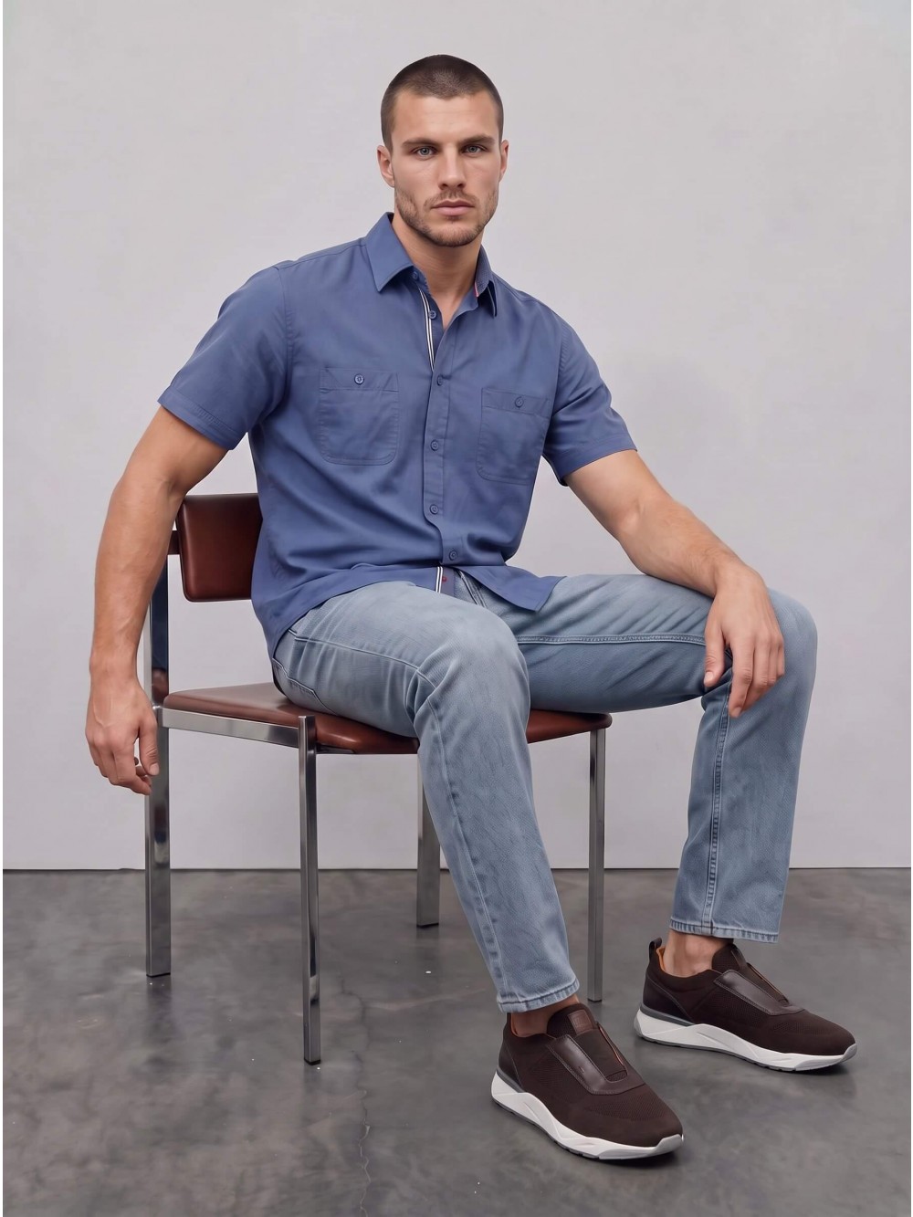 Pánská košile GIUSEPPE slim fit modrá | GEAR