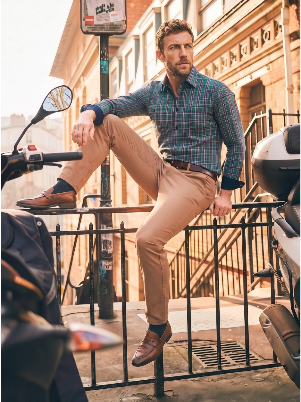 Pánská košile MATERDEI slim fit zelená | GEAR