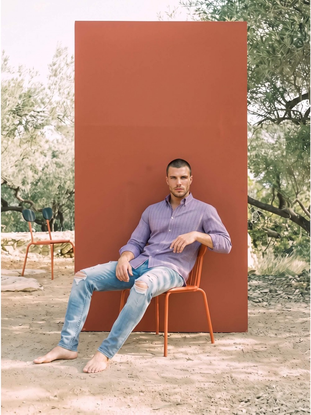 Pánská košile DOMENICO slim fit modrá | GEAR