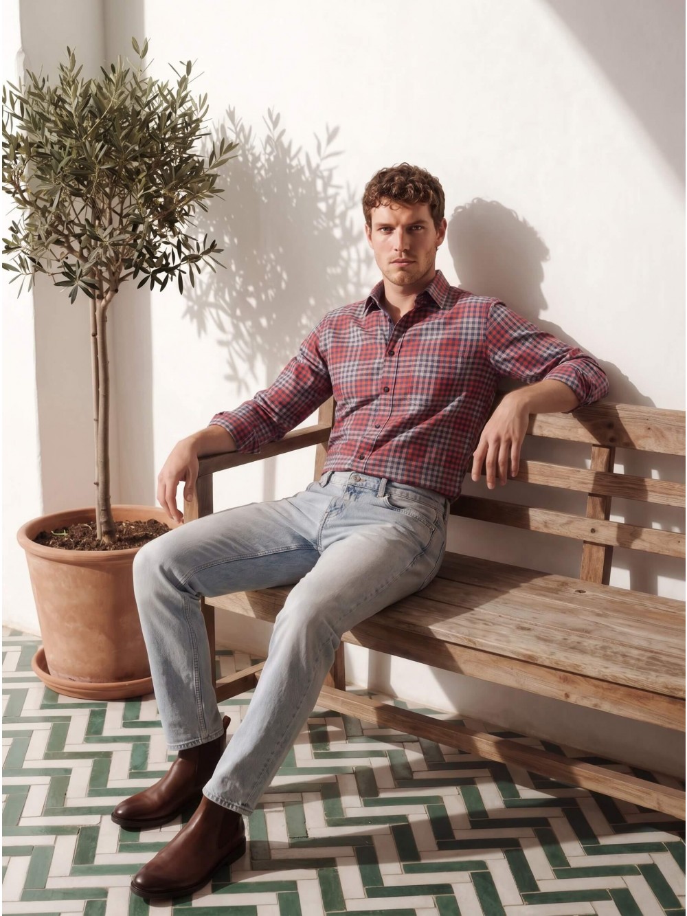 Pánská košile SAN ROCCO slim fit červená | GEAR