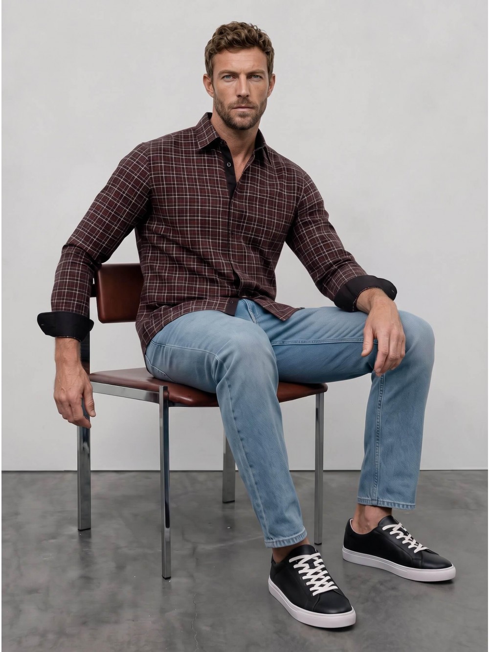 Pánská košile CALE slim fit černá | GEAR