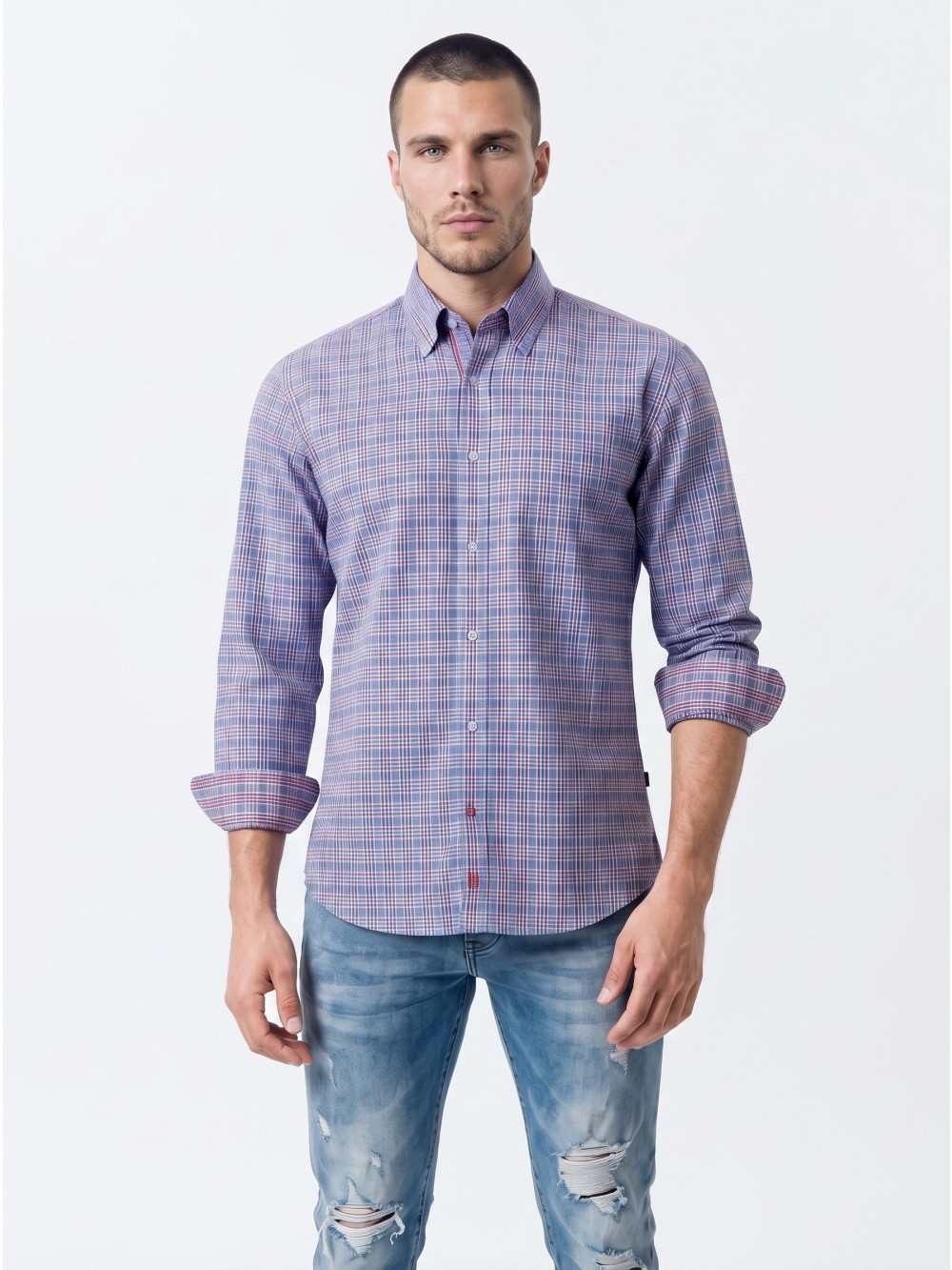 Pánská košile DOMENICO slim fit modrá | GEAR