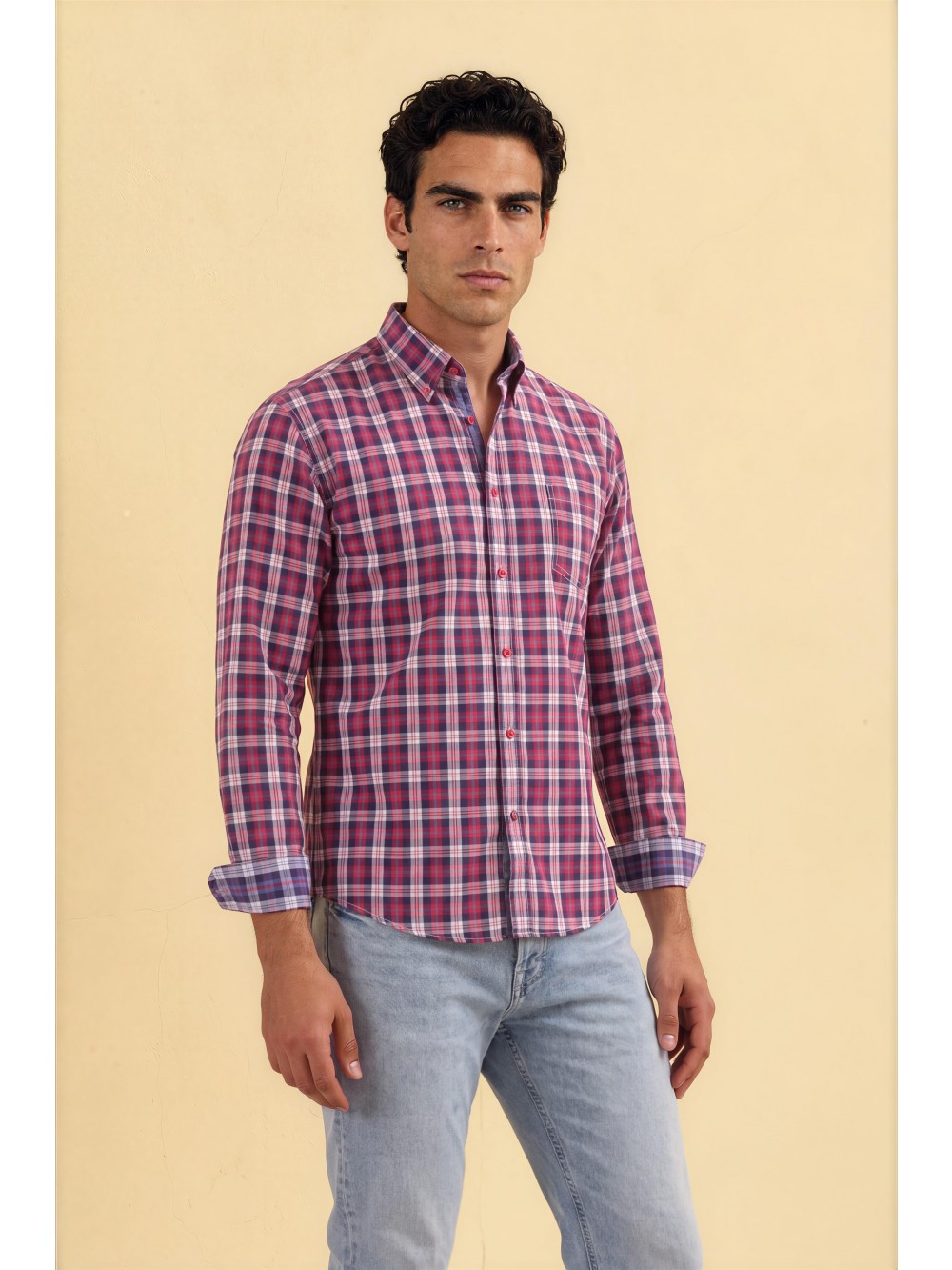 Pánská košile PACO slim fit červená | GEAR