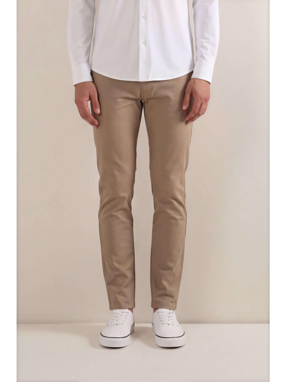 Pánské chino JSM248 slim fit béžová – strečový twill | GEAR