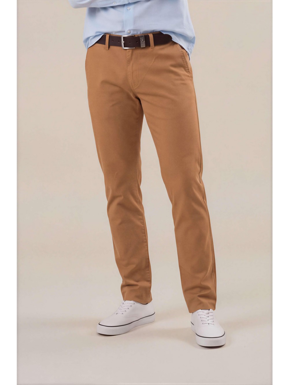 Pánské chino JSM248 slim fit camel – strečový twill | GEAR