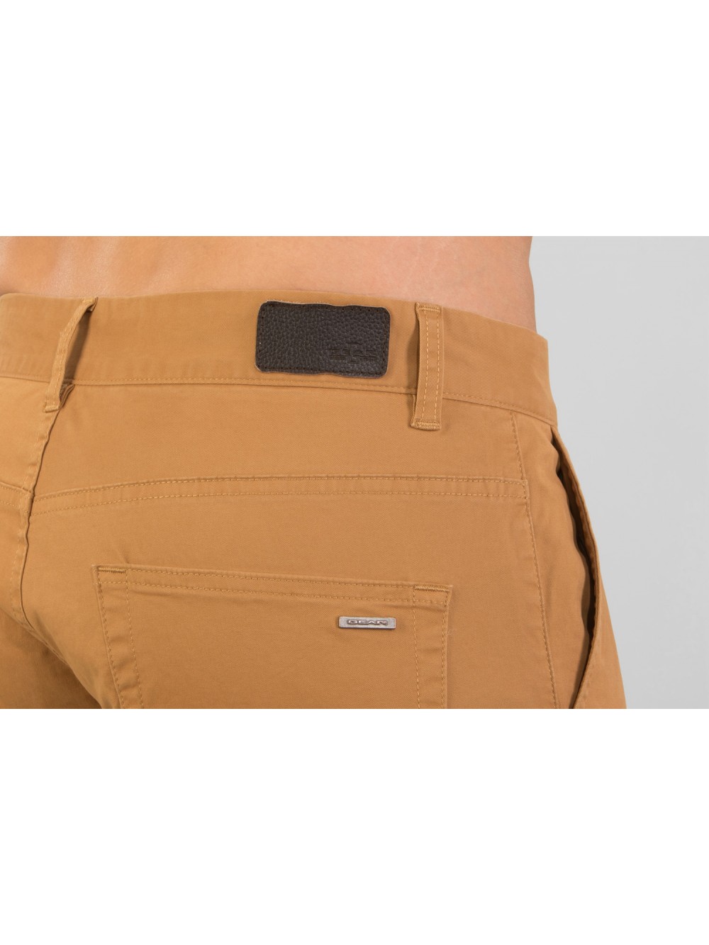 Pánské chino JSM248 slim fit camel – strečový twill | GEAR