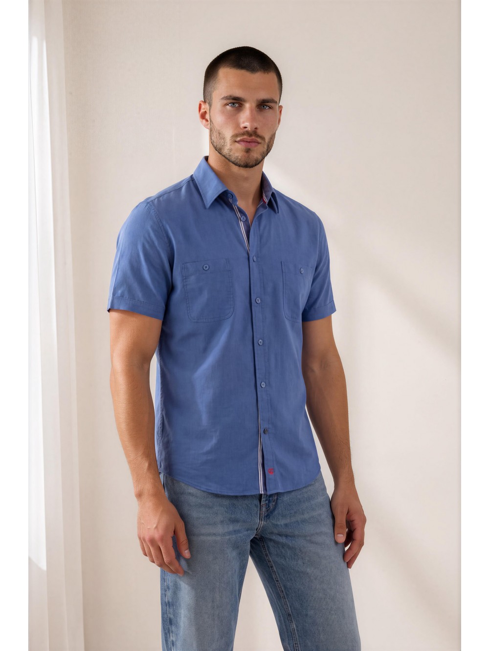 Pánská košile GIUSEPPE slim fit modrá | GEAR
