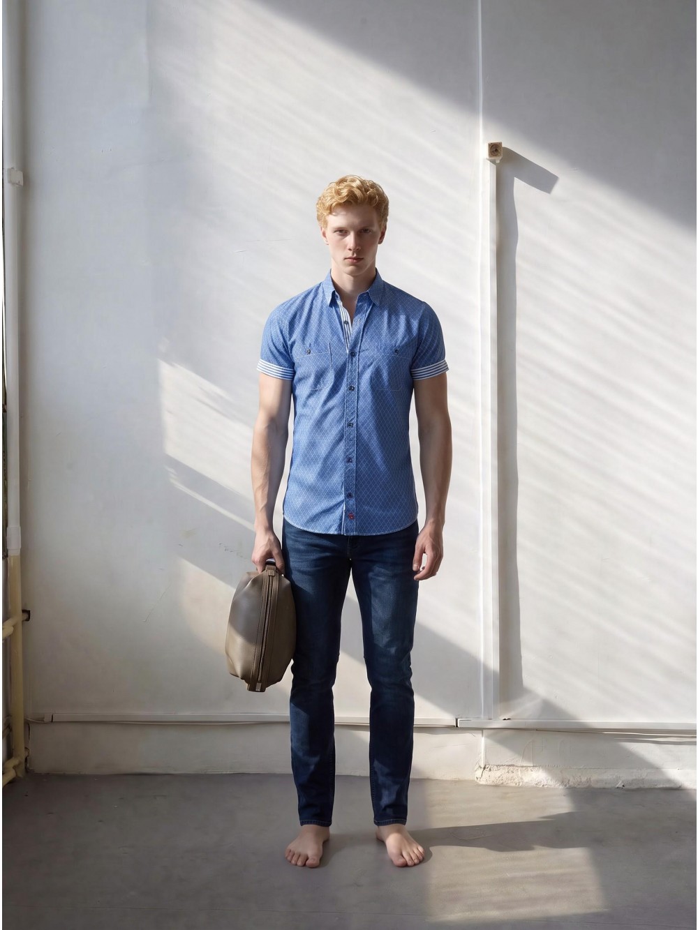 Pánská košile NICOLO slim fit tyrkysová | GEAR