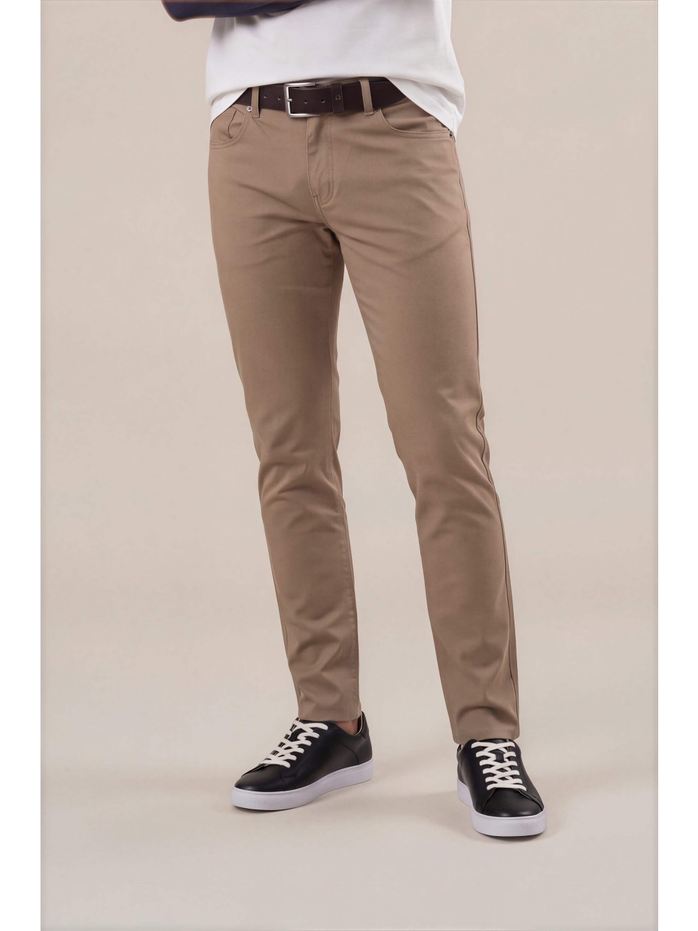 Pánské chino JSM248 slim fit béžová – strečový twill | GEAR